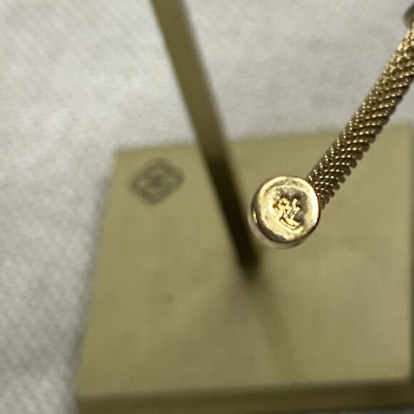 Lauren Ralph Lauren Earring Set Goldtone Mesh Loop Pierced Signed LRL 2.25 in - Picture 7 of 12